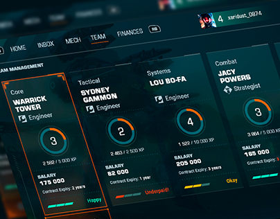 Sci-fi game UI visual concept
